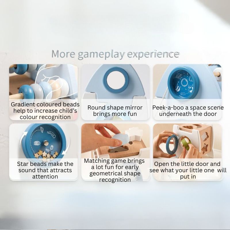 Montessori Wooden Rocket Play Cube