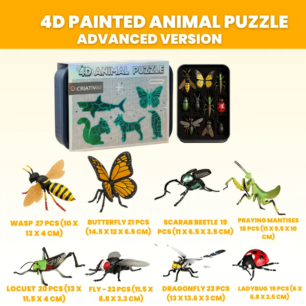 4D Animal & Insect Puzzle Kit – Educational Build & Learn Toy for Kids | CRIATIVAE