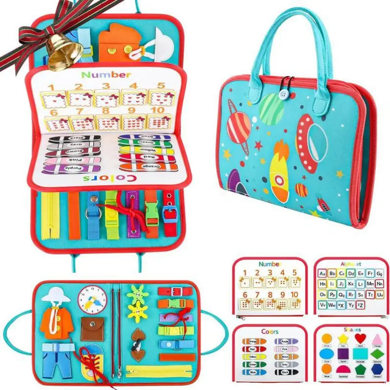 Montessori Busy Board for Toddlers - Educational Sensory Activity Book with Life Skills and ABC Learning | CRIATIVAE