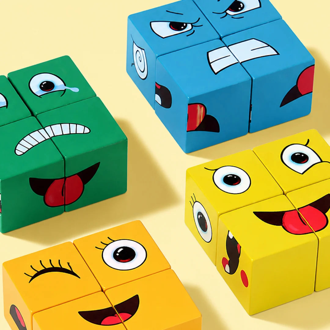 Mood Cube Criativae - Wooden Emotions Game for Kids