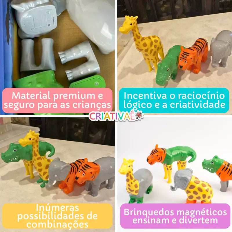 MagnetoZoo Criativae - 3D Magnetic Puzzle Kids Rebuild Over and Over