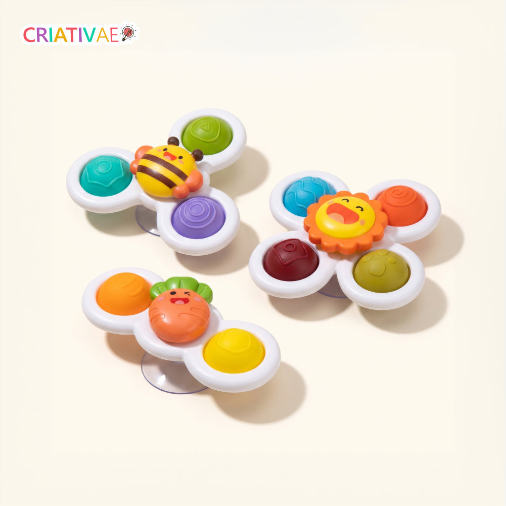 Spin Pop Criativae - Suction Cup Baby Spinner Toys, Set of 3