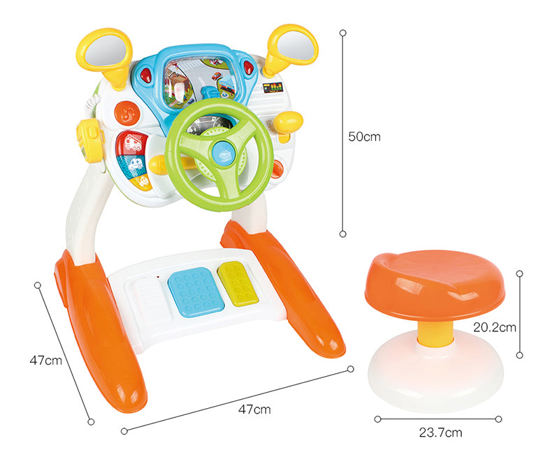 Simulador de conducción interactivo para niños pequeños con efectos de sonido y controles
