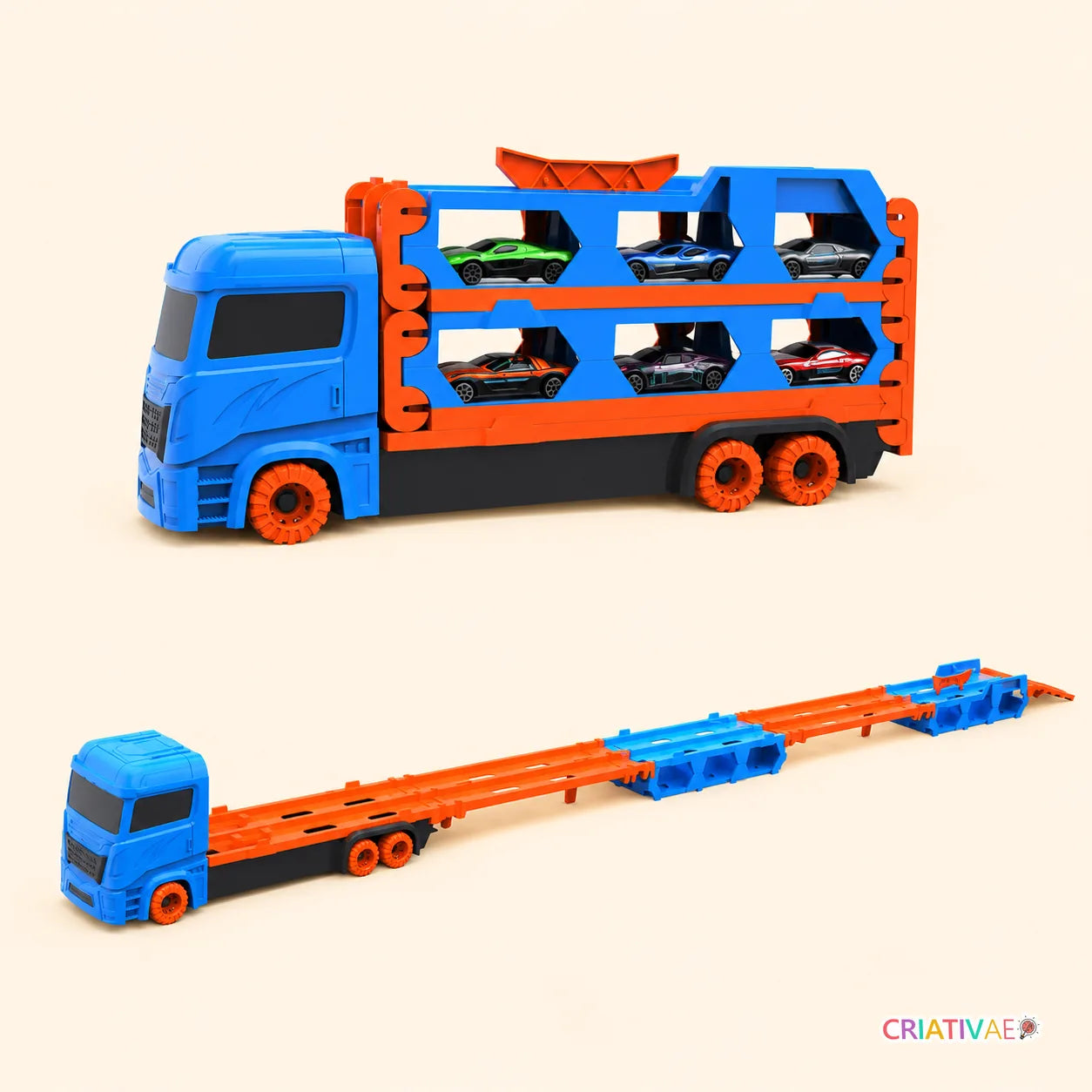 CegCar Blaster Criativae - Car Hauler Truck with 5 Ft Race Track