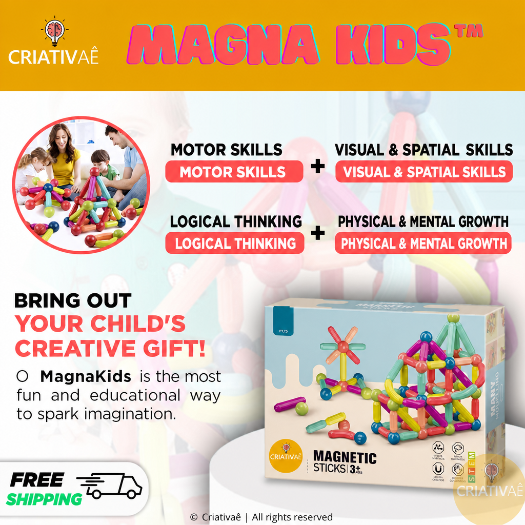 Magna Kids Criativae - Magnetic Sticks and Balls Building Set