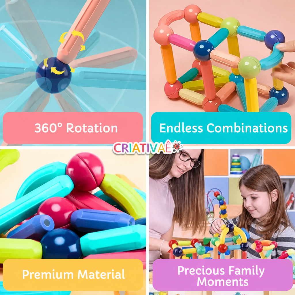 Magna Kids Criativae - Magnetic Sticks and Balls Building Set