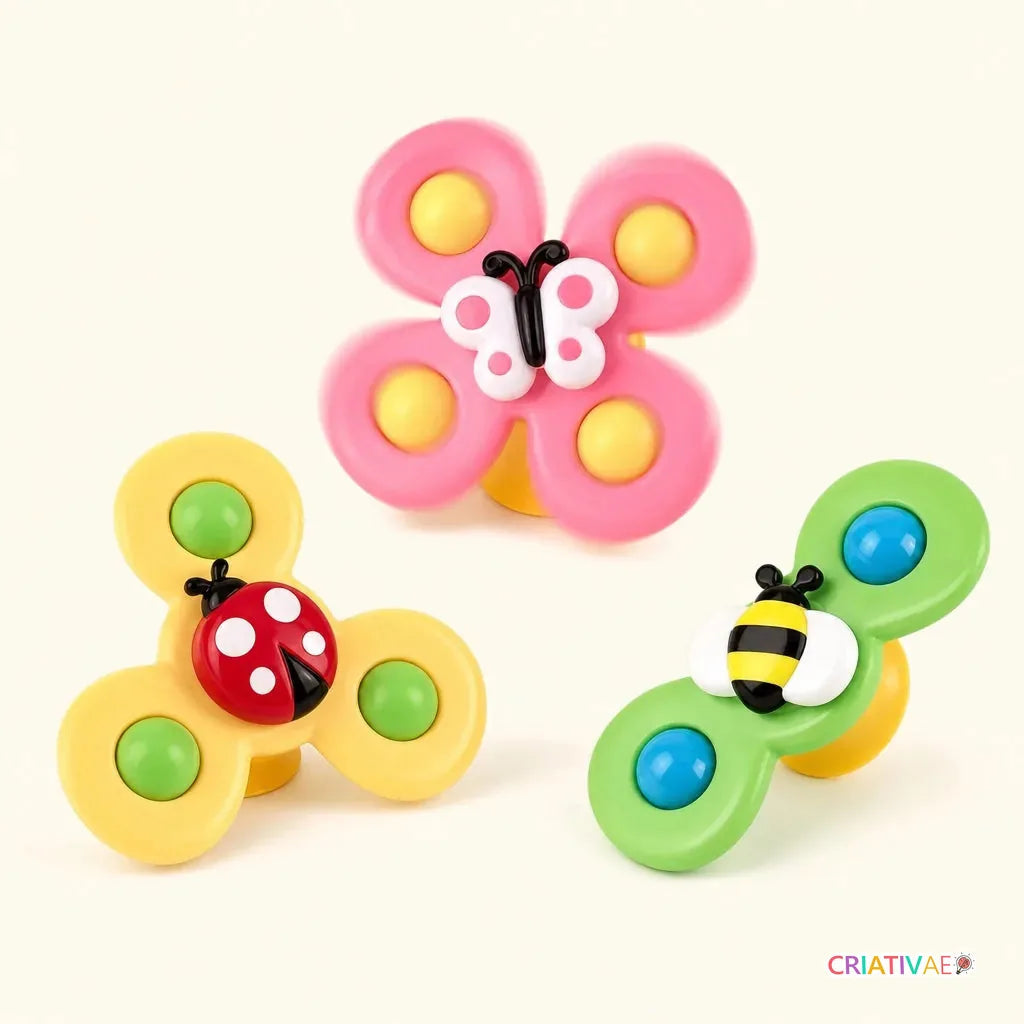 Spin Pop Criativae - Suction Cup Baby Spinner Toys, Set of 3