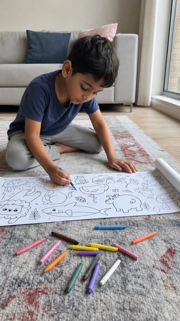 Coloring Roll Criativae - 10 Ft Sticky Coloring Paper Roll with 1000+ Drawings