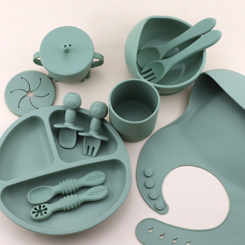 12-Piece Silicone Feeding Set for Toddlers – Safe, Fun & Mess-Free Meals!