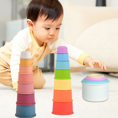 7-teiliges Regenbogen-Stapel- und Nestbecher-Set