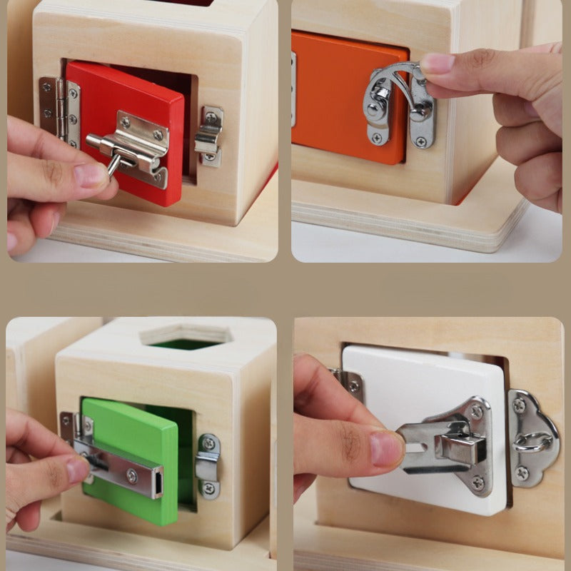 Set van 6 Montessori individuele slotboxen