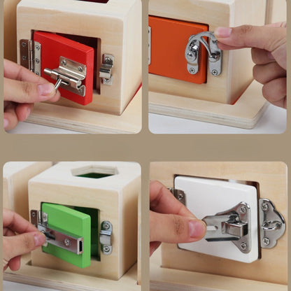 Set van 6 Montessori individuele slotboxen
