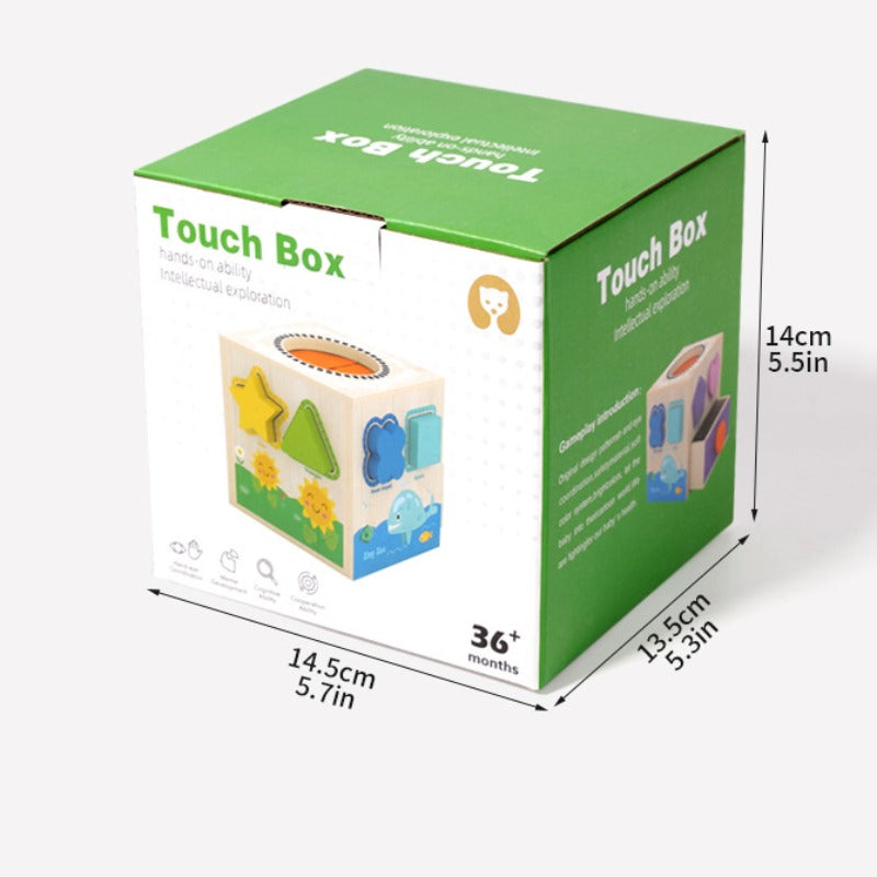 Caja sensorial de clasificación de formas texturizadas