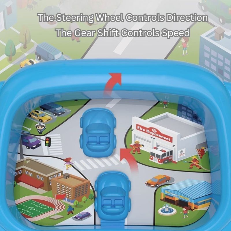 Interaktives Fahrsimulator-Spielzeug für Kleinkinder mit Soundeffekten und Steuerung