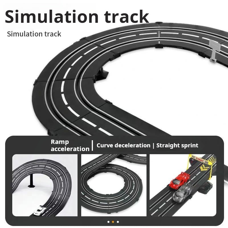 Dual-Mode Racing Track Set: Electric and Hand-Crank Powered