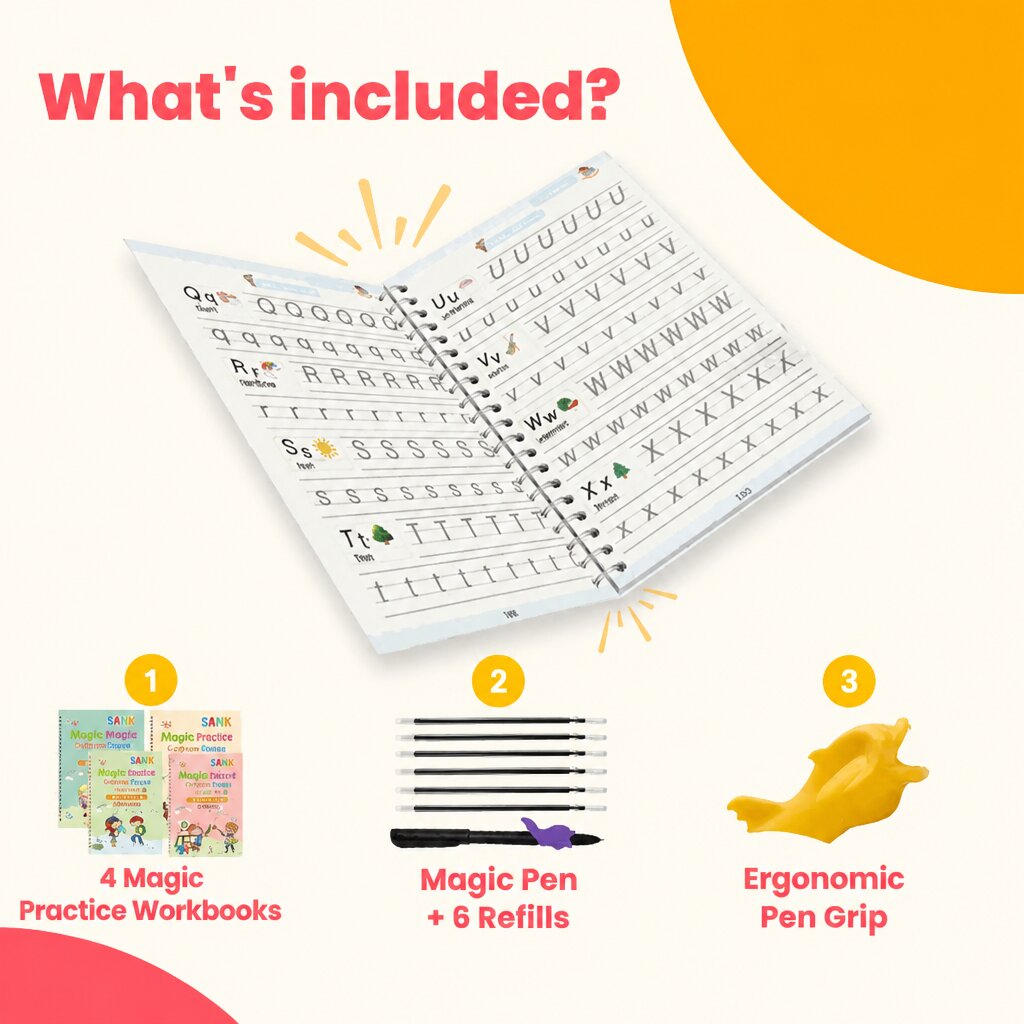 Magic Books Criativae - 4 Reusable Handwriting Practice Workbooks
