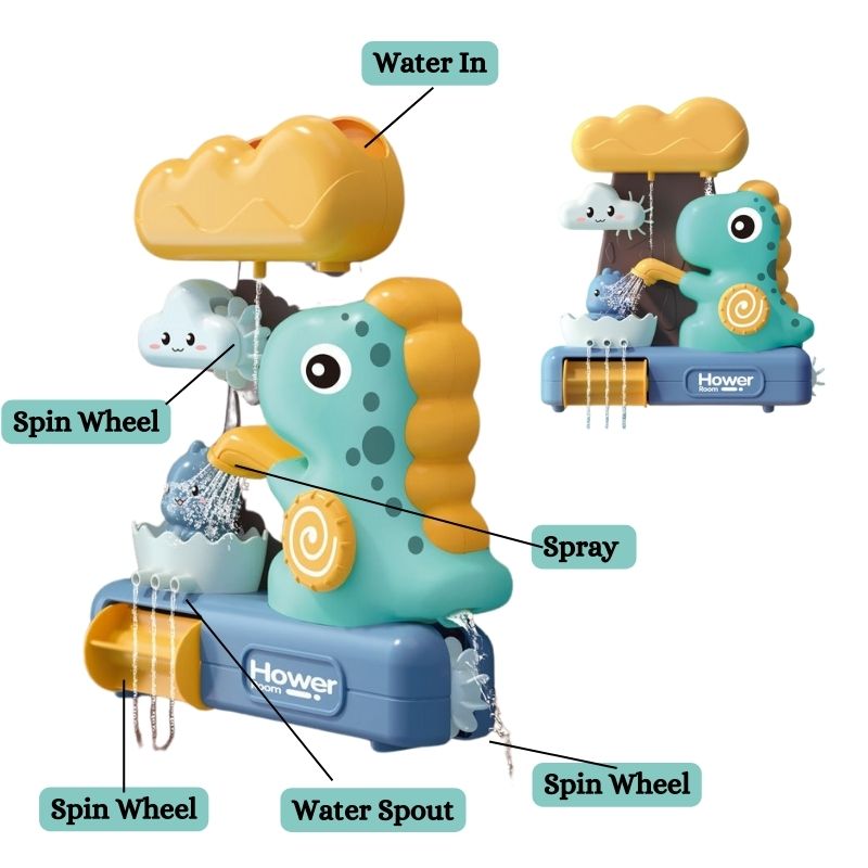 Wateraangedreven dinosaurus badspeeltje