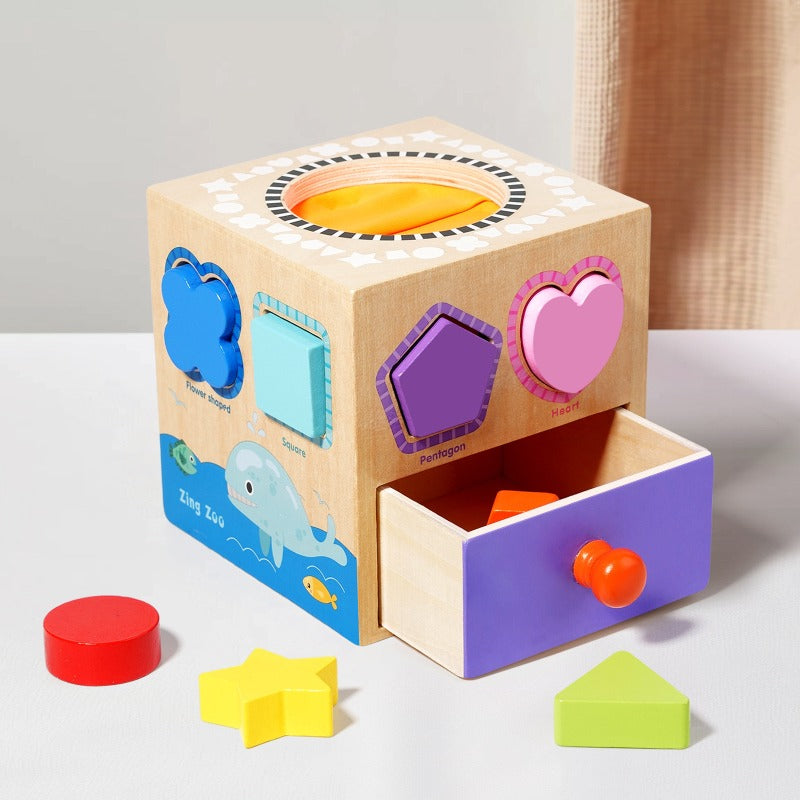 Caja sensorial de clasificación de formas texturizadas