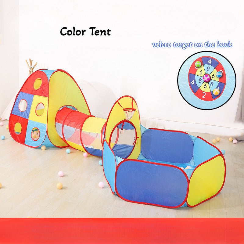 3-in-1 Dino Play Tent with Tunnel and Ball Pit - Foldable Indoor/Outdoor Fun for Kids