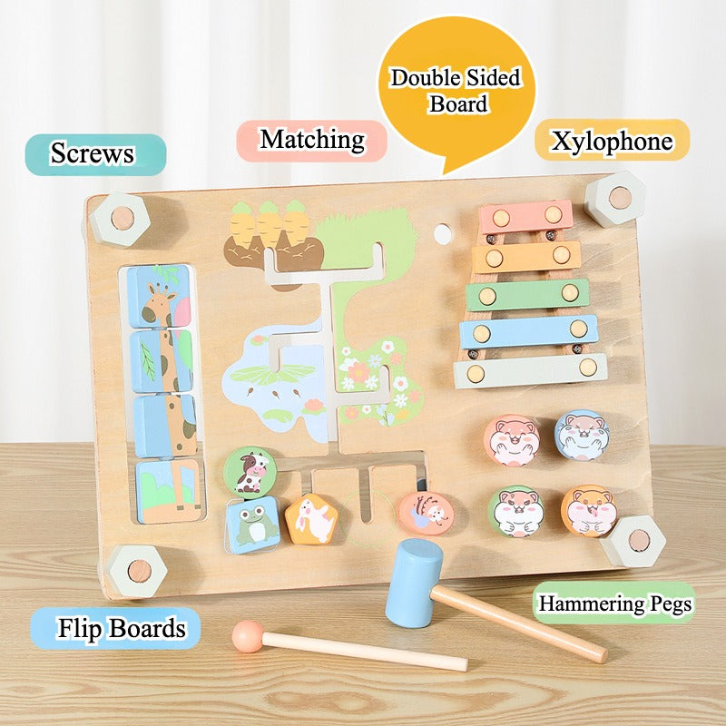 Dual-Sided Montessori Activity Board