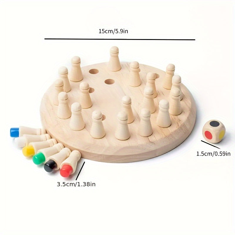 Houten geheugenspel – educatieve kleurenpuzzel voor hersentraining