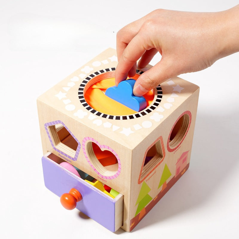 Caja sensorial de clasificación de formas texturizadas
