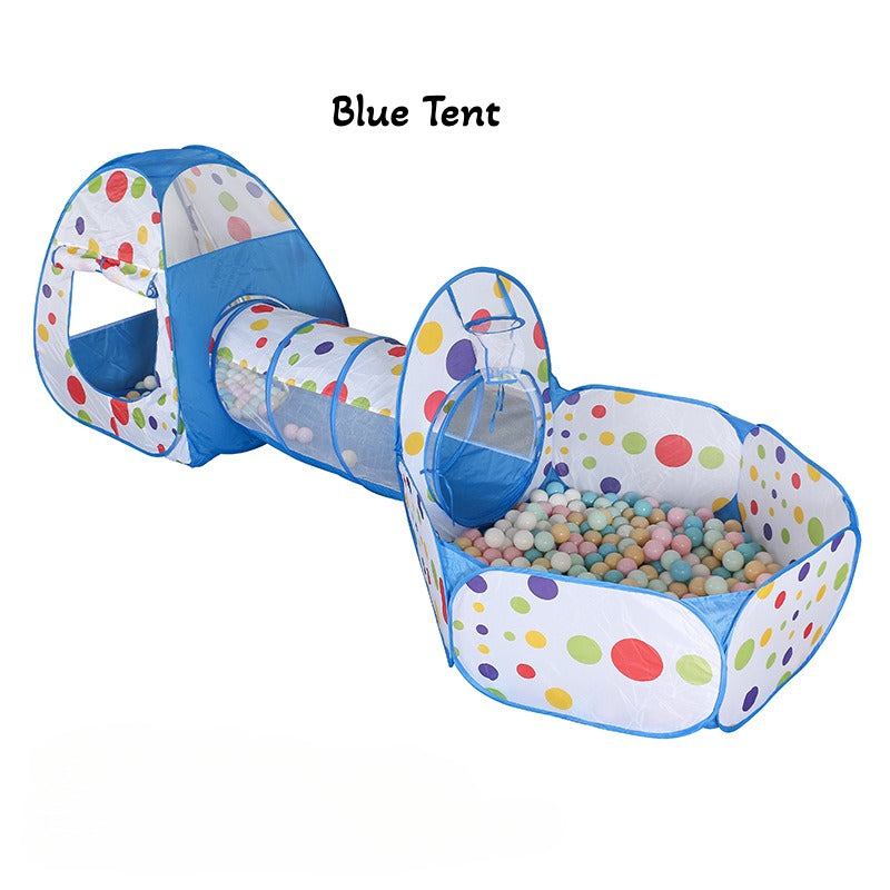 3-in-1 Dino Play Tent with Tunnel and Ball Pit - Foldable Indoor/Outdoor Fun for Kids