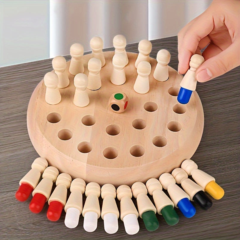 Houten geheugenspel – educatieve kleurenpuzzel voor hersentraining
