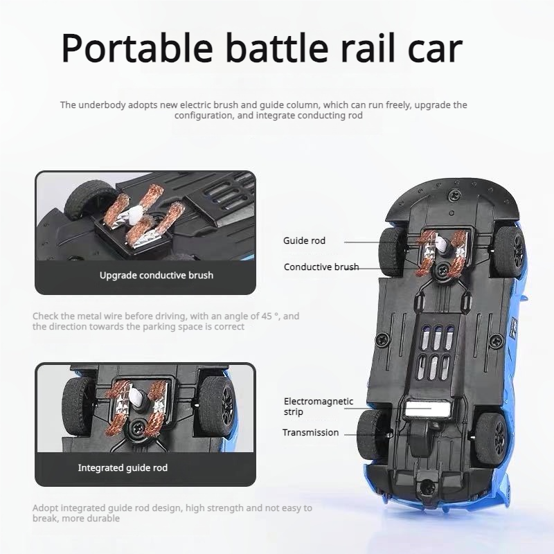 Dual-Mode Racing Track Set: Electric and Hand-Crank Powered