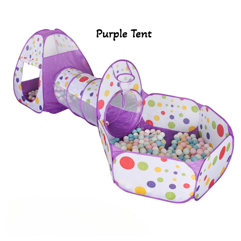 3-in-1 Dino Play Tent with Tunnel and Ball Pit - Foldable Indoor/Outdoor Fun for Kids