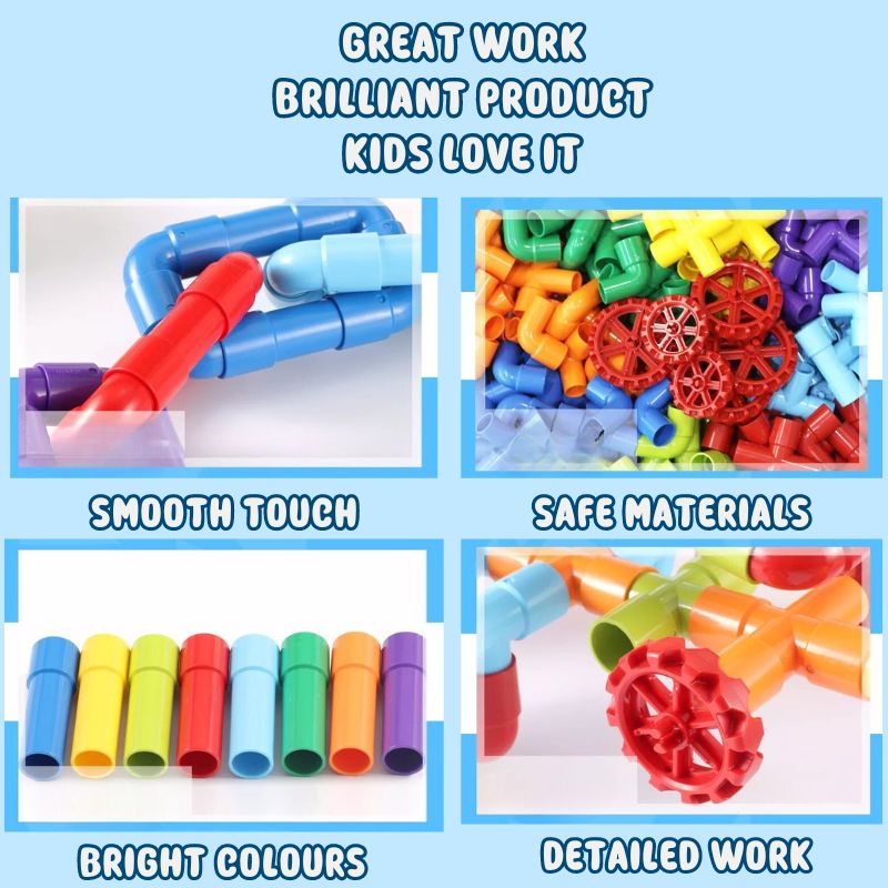 56-Piece Pipe Blocks Construction Set