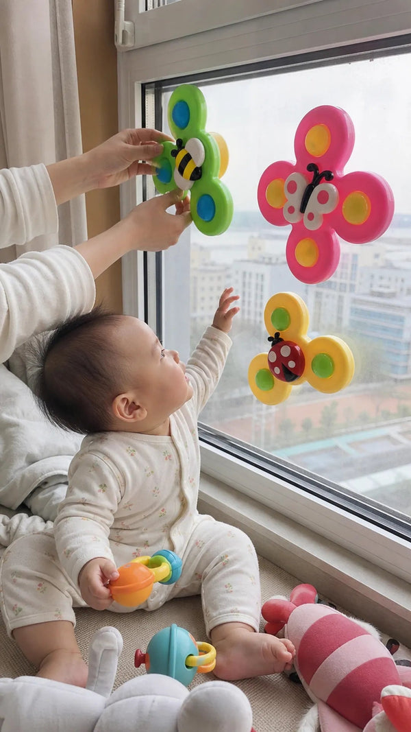 Spin Pop Criativae - Suction Cup Baby Spinner Toys, Set of 3