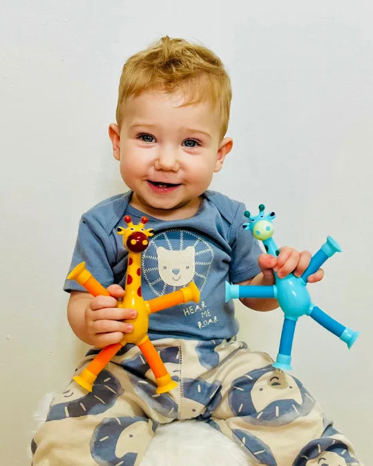 Giraffix Criativae - 4 Stretchy Sensory Giraffes With Suction Cups