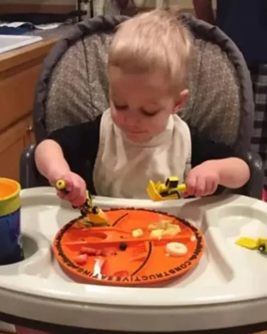 Tractor Spoon Criativae - Construction Truck Plate and Utensil Set for Toddlers