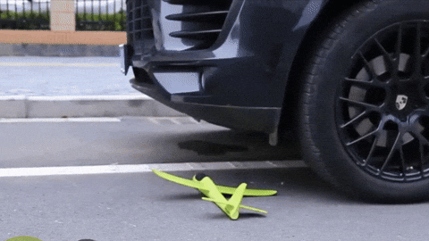 It crashes, it bounces off the pavement, and it goes right back up on the next throw.