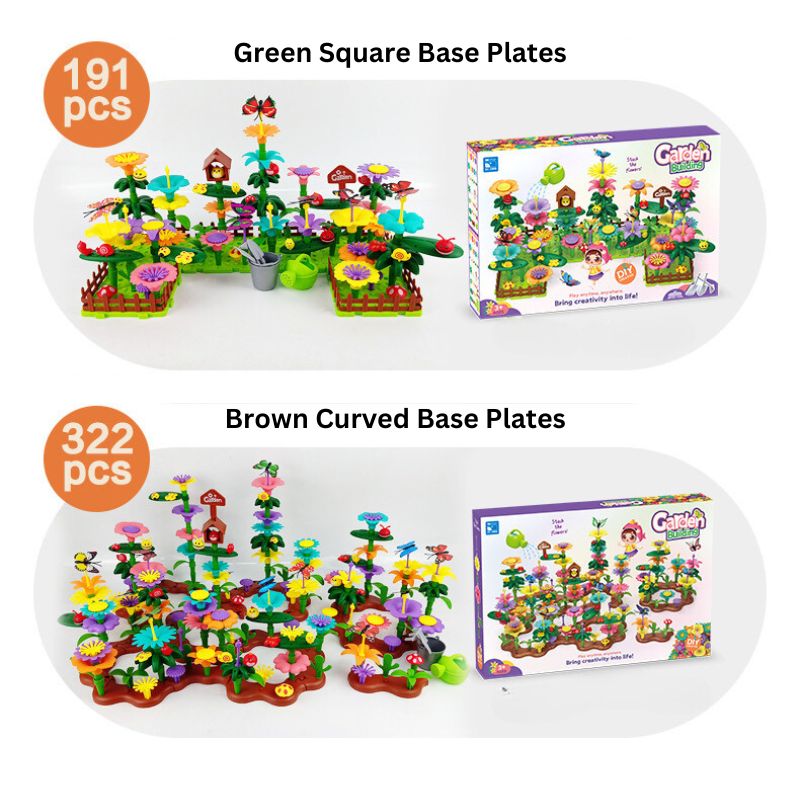Create Your Own Flower Garden Building Set - 191pc/322pc Options