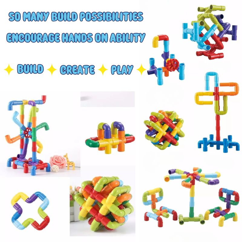 56-Piece Pipe Blocks Construction Set