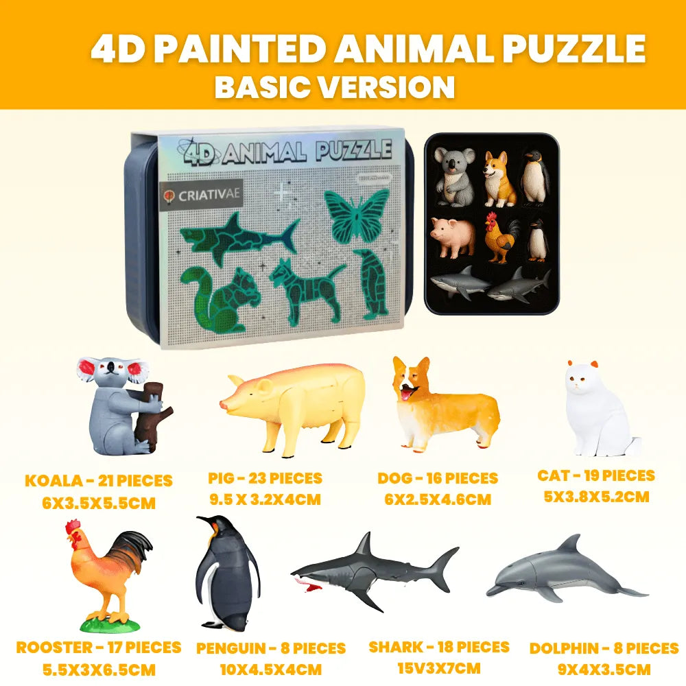 4D Animal Puzzle Model Kit – Criativae