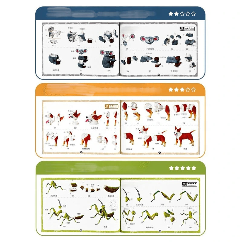 4D Animal Puzzle Model Kit – Build 8 Animals or Insects