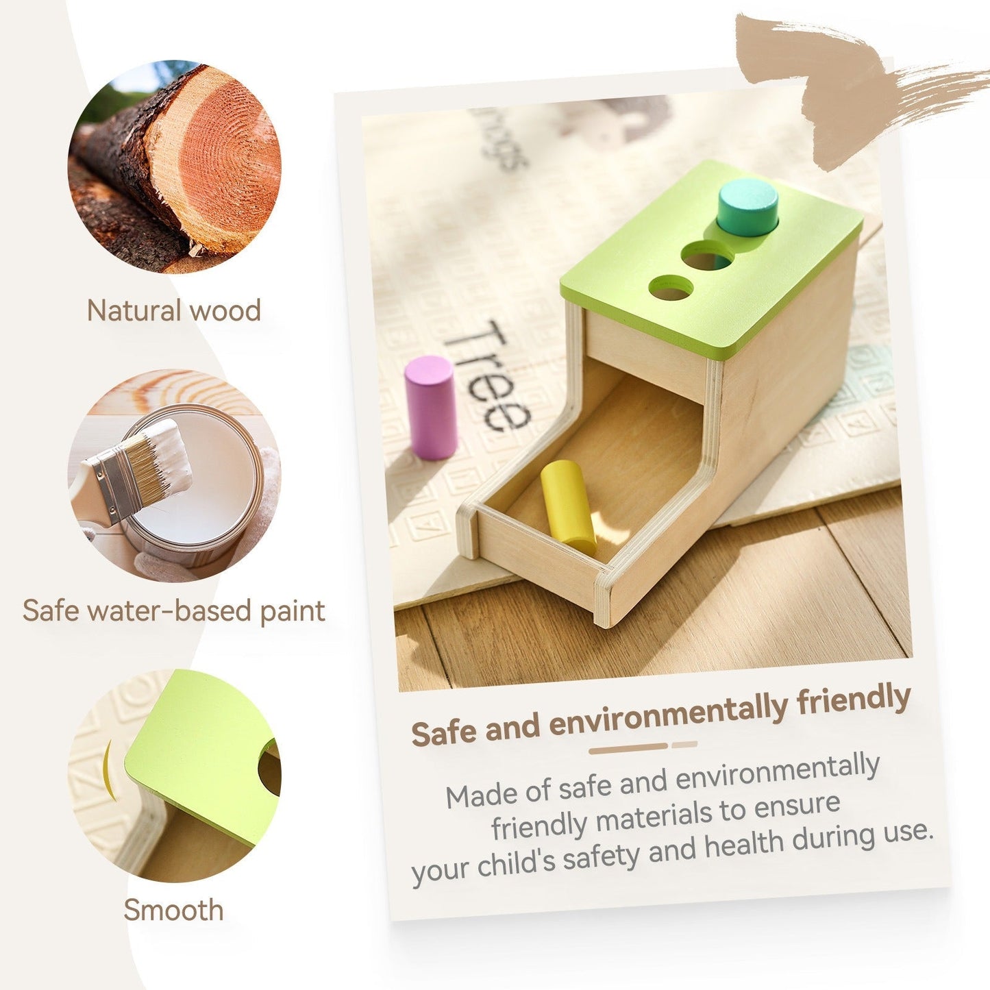 Montessori Visual Tracking Box für Objektpermanenz