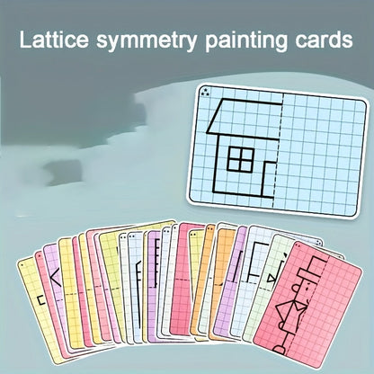 Symmetrical Drawing Grid Cards – 20 Creative Pattern Designs for Kids