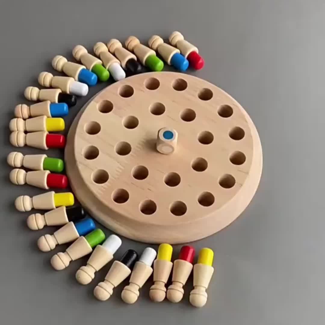 Houten geheugenspel – educatieve kleurenpuzzel voor hersentraining