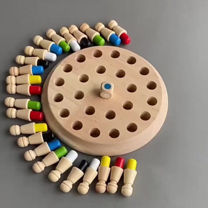 Houten geheugenspel – educatieve kleurenpuzzel voor hersentraining