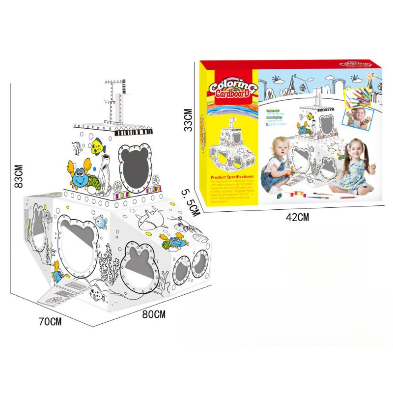3D Cardboard Coloring Playsets