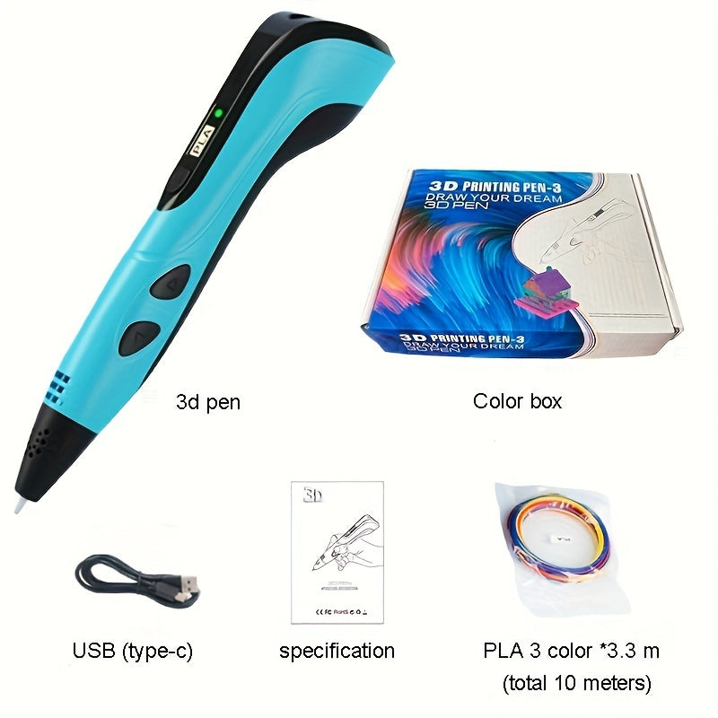 Premium 3D-tekenpenset – USB-C artistieke pen voor kinderen en tieners