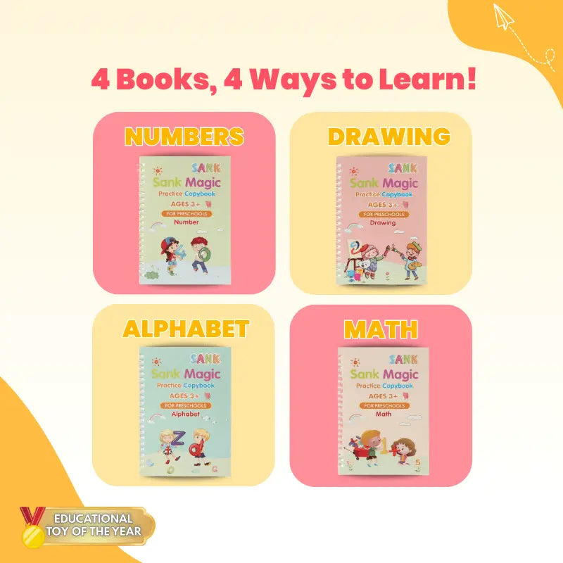 Magic Reusable Handwriting Practice Books Criativae – Set of 4