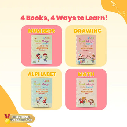 Magic Reusable Handwriting Practice Books Criativae – Set of 4