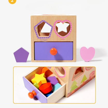Caja sensorial de clasificación de formas texturizadas