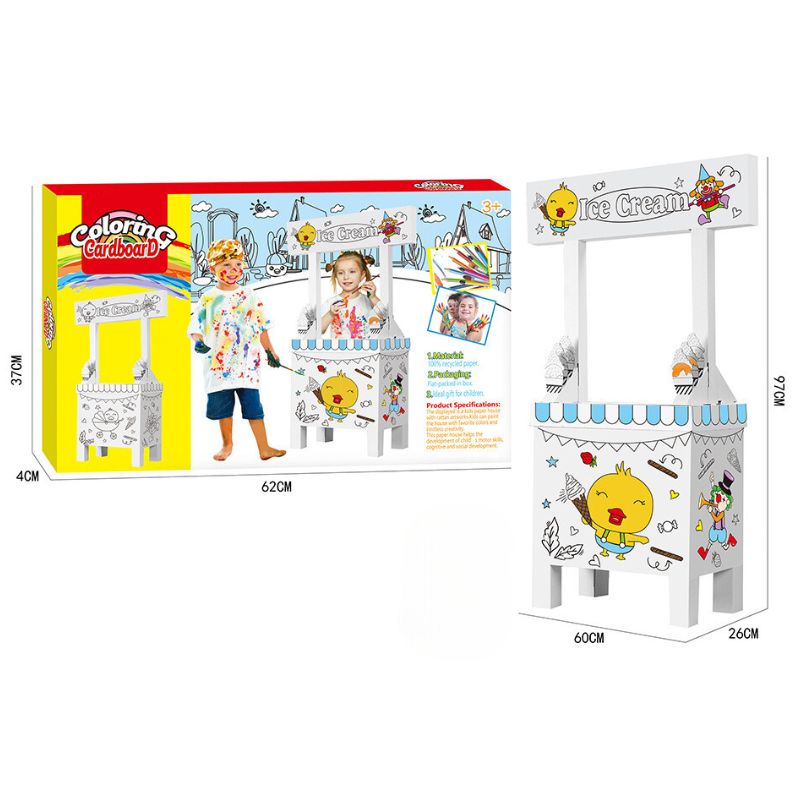3D Cardboard Coloring Playsets