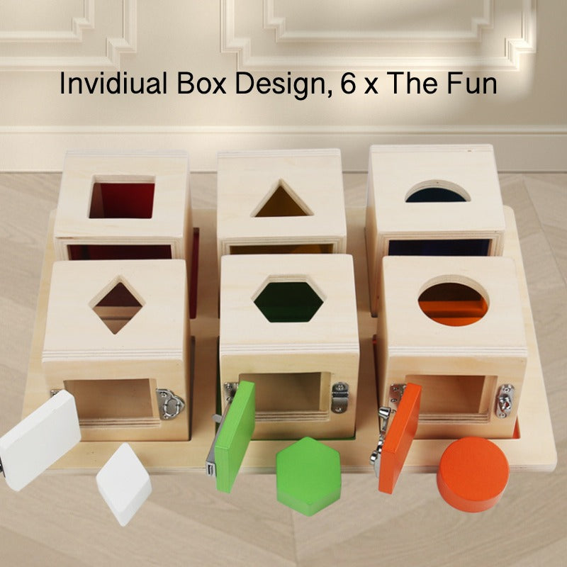 Set van 6 Montessori individuele slotboxen